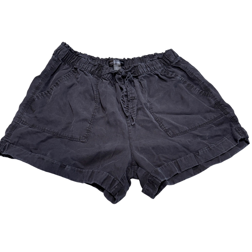 Streetwear Society‎ Paperbag Waist Shorts Womens L Black Tie Front Casual Indie